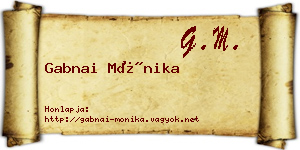 Gabnai Mónika névjegykártya